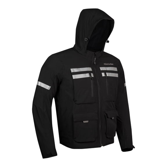 Dream Apparel Mens Textile Fabric Motorcycle Jacket With Reflectors, Men’s Jacket with Mesh Panels, CE Armor, Removable Thermal Liner