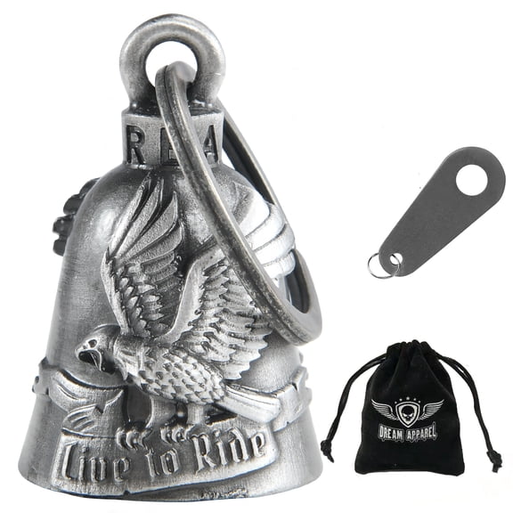 Dream Apparel Motorcycle Bell for Bikers, Biker Bell for Riders, Good Luck Riding Bell, Keychain, Moto Accessories
