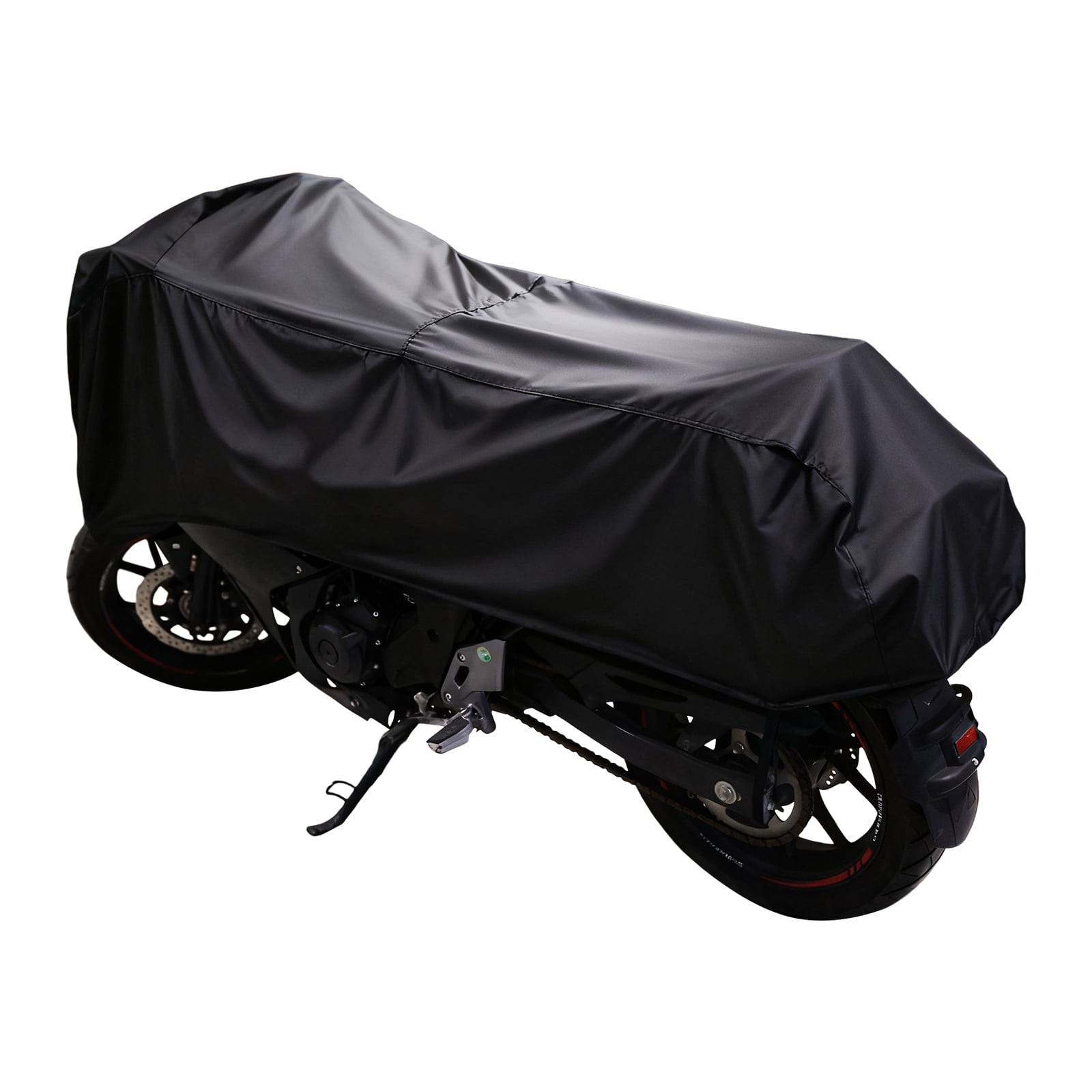 Dream Apparel Motorcycle Half Cover, Waterproof Motorcycle Cover for Outdoor, Rain Snow Dust Protection Universal Fit Heavy Duty Motorbike Vehicle Cover with Storage Bag, Black L