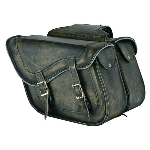 Dream Apparel Motorcycle Saddle Bags Leather Motorcycle Luggage Bag Waterproof Universal