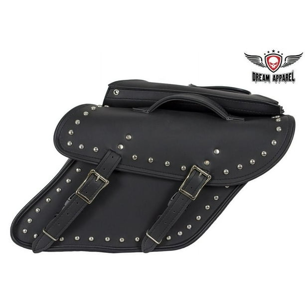 Dream Apparel Motorcycle Saddle Bags Motorcycle Luggage Bag with Gun Holsters For Softails Sportsters and Choppers Waterproof Luggage Bags For