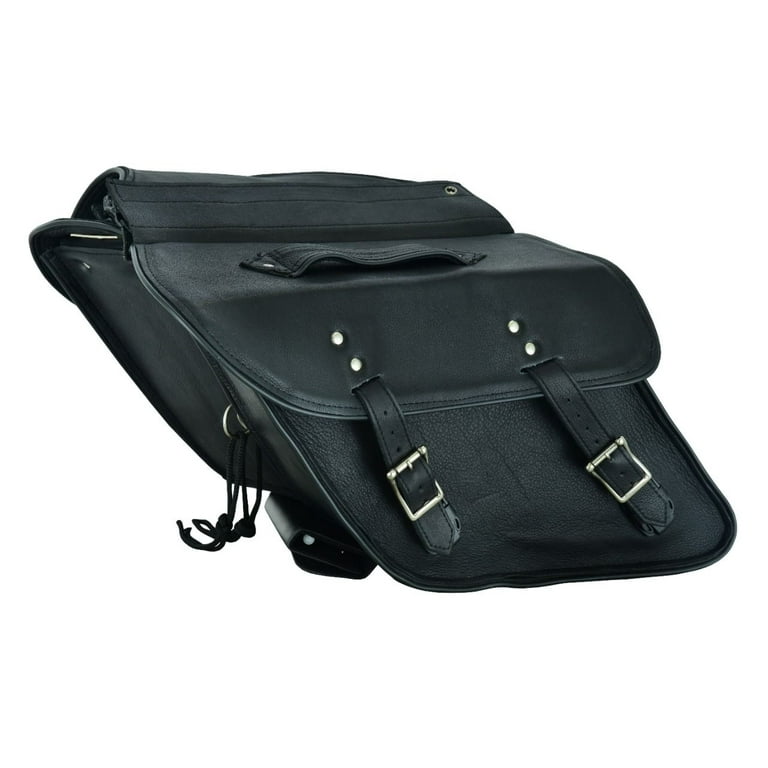 Dream Apparel Motorcycle Saddle Bags, Waterproof Leather Luggage