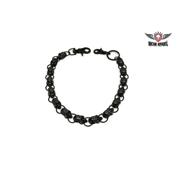 Dream Apparel Pants Keychain, Biker Chain Motorcycle Wallet Chain with Keyring with 15 skulls