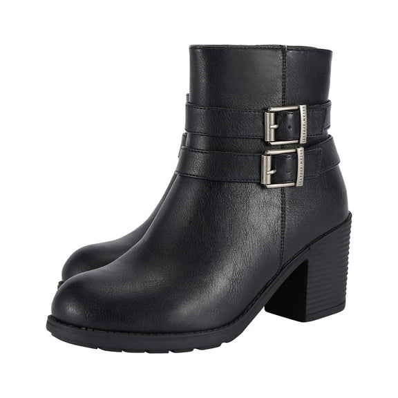 Dream Apparel Women's Ankle Boots Faux Leather Biker Riding Boots Motorcycle Combat Boots