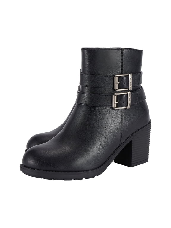 Women's Ankle Boots Faux Leather Biker Riding Boots Motorcycle Combat Boots