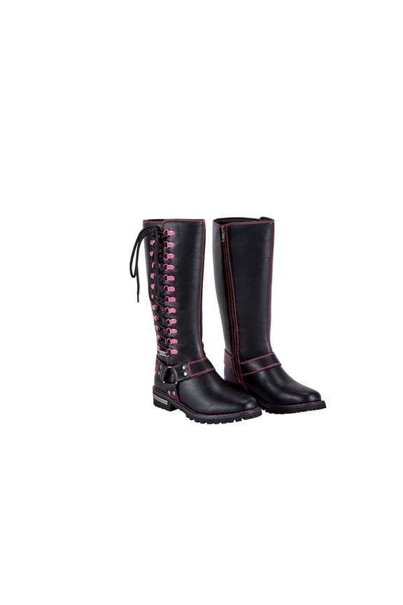 Women's Motorcycle Riding Boots Knee High Boots Biker Boots Lace Up