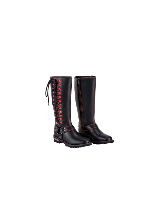 Women's Motorcycle Riding Boots Knee High Boots Biker Boots Lace Up