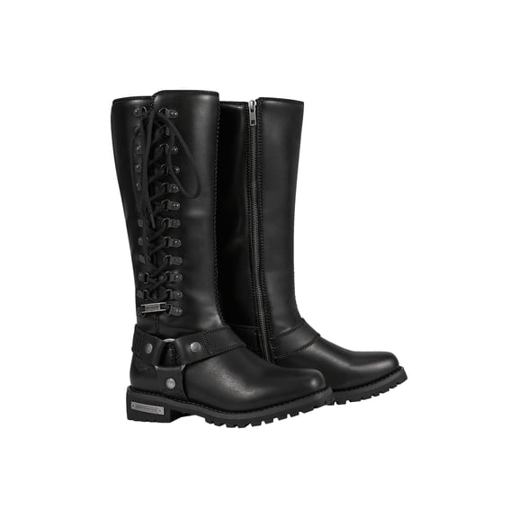 Dream Apparel Women's Motorcycle Riding Boots Knee High Boots Biker Boots Lace Up