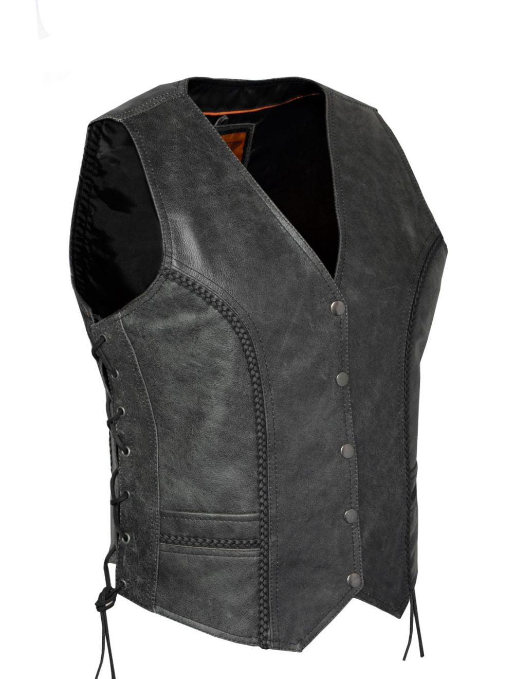 Vest Ridning Dream Apparel Womens Motorcycle Vest Black Genuine Leather Vests for ...