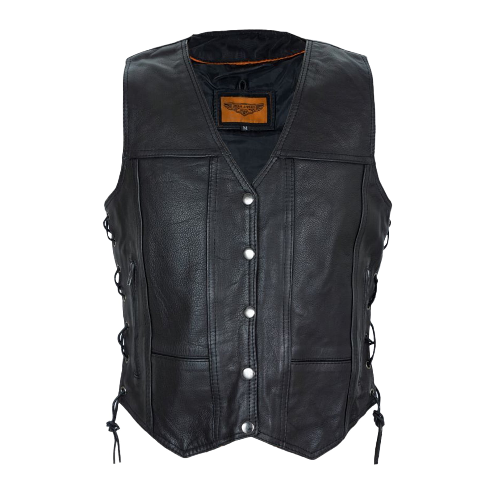 Vest Ridning Dream Apparel Womens Motorcycle Vest Cowhide Leather Vests for Ladies ...