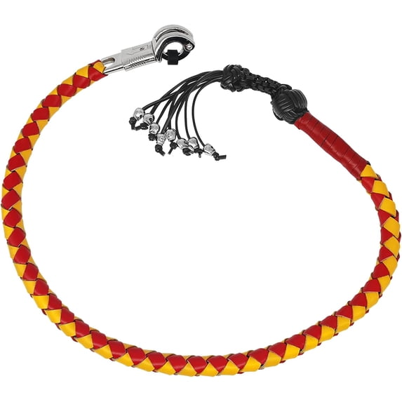 Dream Apparel yellow and red Motorcycle Get Back Whip Naked Leather, 36 inches