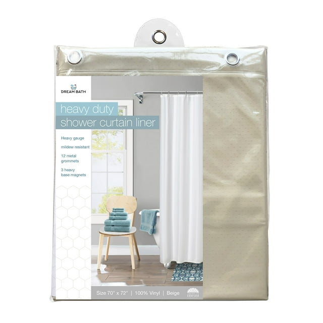 Dream Bath 6 Gauge PVC Anti-Bacterial Mildew Resistant Shower Liner ...