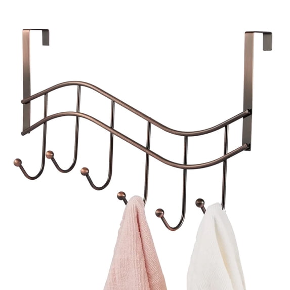 Dream Bath Bronze Over the Door Horizontal 9 Hook Bathroom Towel and Clothing Hanger