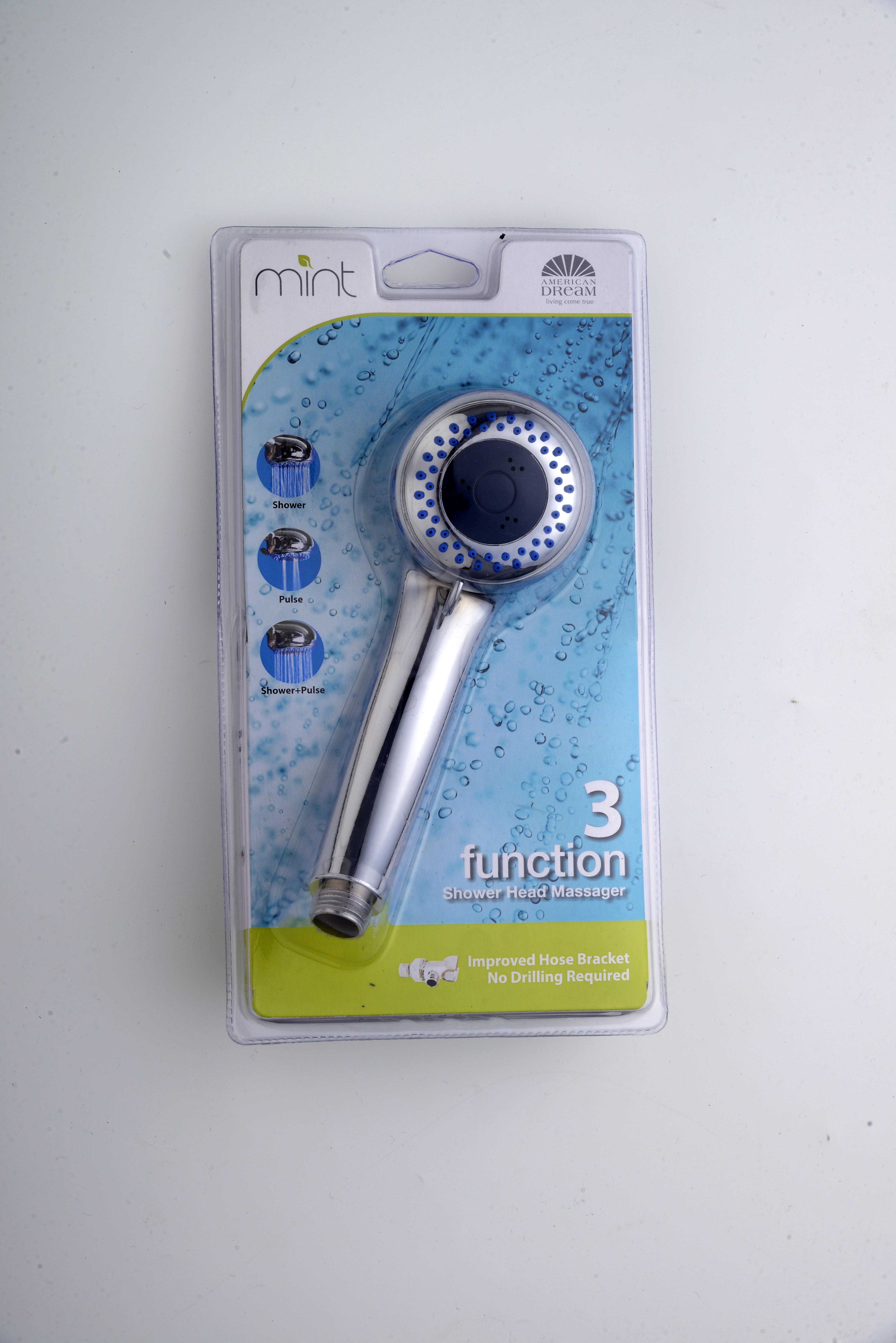 Dream Bath High Pressure Handheld Shower Massager and Overhead Rainfall Shower Head - 3 Function Chrome