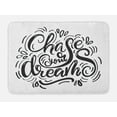 thumbnail image 1 of Dream Bath Mat, Chase Your Dreams Calligraphy Teardrop Shape with Stripes Monochrome, Plush Bathroom Decor Mat with Non Slip Backing, 29.5" X 17.5", Black and White, by Ambesonne, 1 of 2