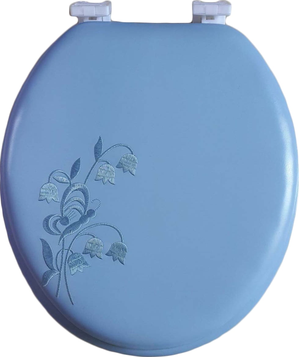 American Dream Home Goods Light Blue Round MDF Dream Bath Toilet Seat
