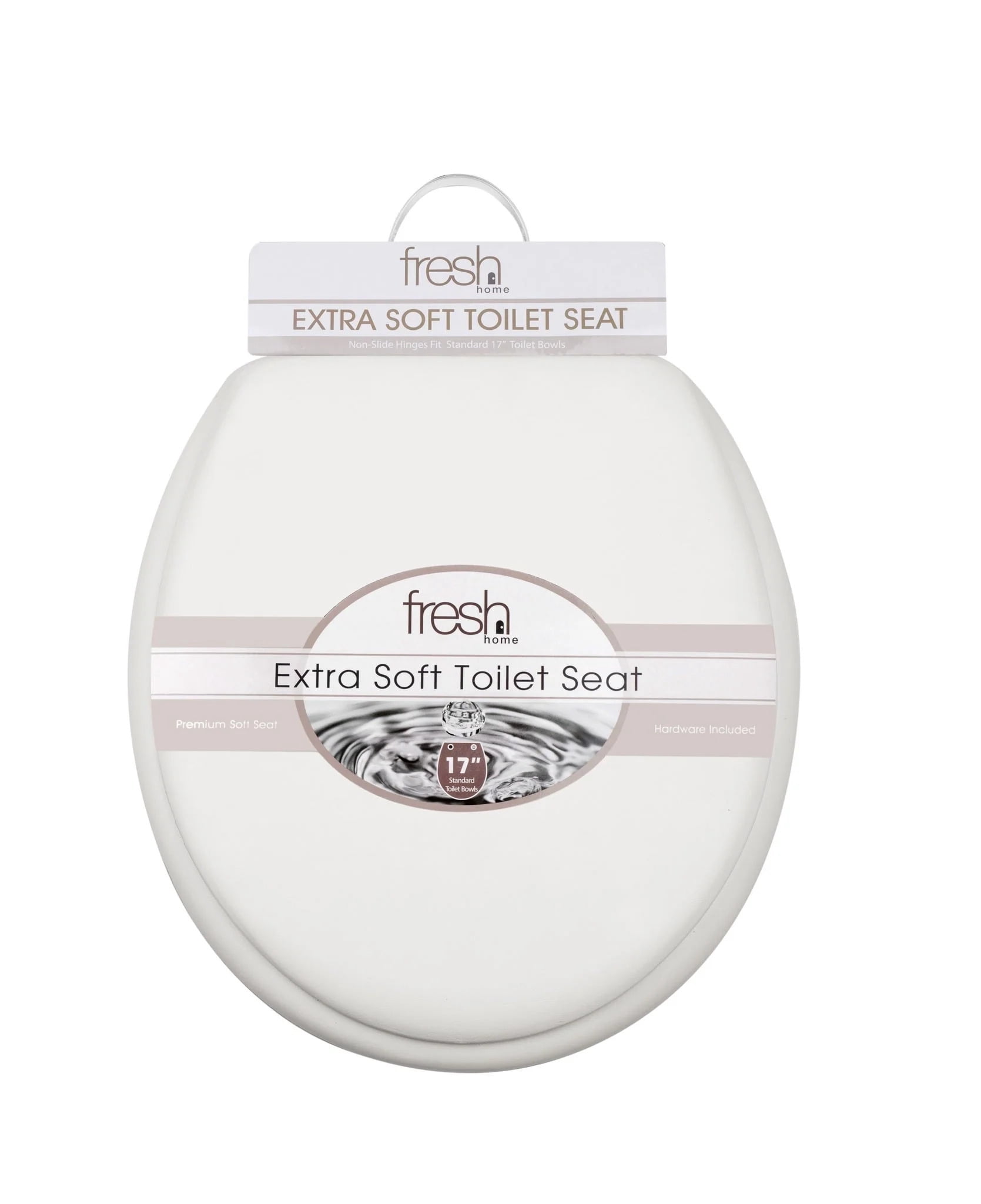 Dream Bath Soft Cushioned Round Front Toilet Seat with non-slip seat and quick-attach easy install hardware, White