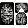 thumbnail image 1 of Dream Be Yourself Believe Inspirational Quotes Bathroom Rugs and Mats Sets 3 Piece U-Shaped Contour Shower Mat Absorbent, 1 of 5
