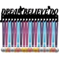 thumbnail image 1 of Dream Believe Do Medal Holder Display Hanger Rack Sports Metal Wall Mount with 20 Hooks Hang Over 60 Medals Runners Home Badge Running Marathon Gymnastics Black 15.7 x 4.4inch, 1 of 8