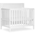 thumbnail image 1 of Dream On Me Bellport 4 in 1 Convertible Mini/Portable Crib in White, Non-Toxic Finish, Made of Sustainable New Zealand Pinewood, with 3 Mattress Height Settings, 1 of 9