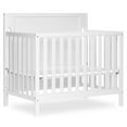 thumbnail image 1 of Dream On Me Bellport 4 in 1 Convertible Mini/Portable Crib in White, Non-Toxic Finish, Made of Sustainable New Zealand Pinewood, with 3 Mattress Height Settings, 1 of 8