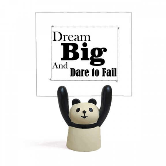 Dream Big And Dare To Fail Quote Memo Holder Cartoon Animal Panda Stand Decoration
