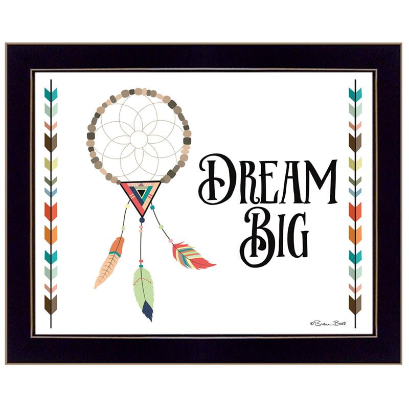 Dream Big Black Framed Canvas Wall Art with Quote