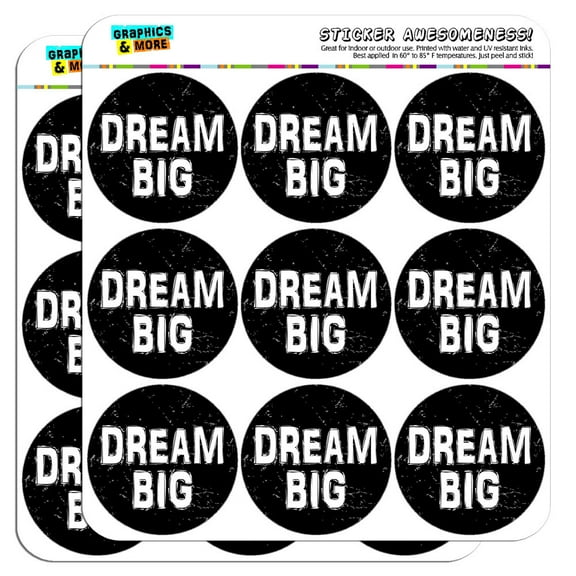 Dream Big Distressed Inspirational 2" Scrapbooking Crafting Stickers