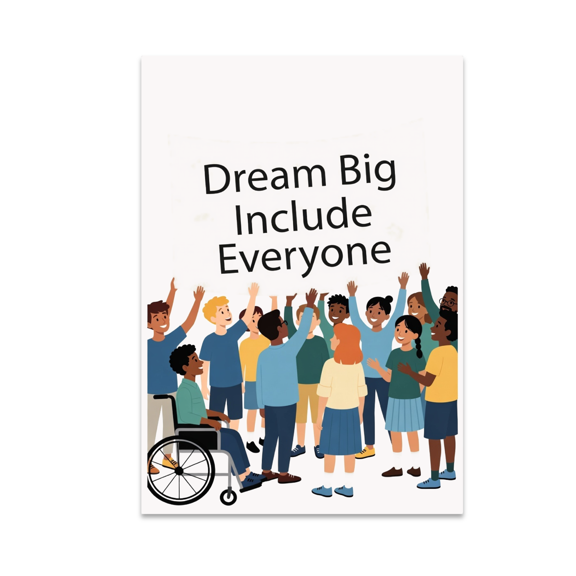 Dream Big Include Everyone - Inclusive Education Advocate - 13x19 Poster Print