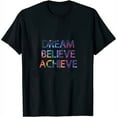 thumbnail image 1 of Dream Big Learn More Back to School Gifts Summer Tops for Women - Stylish Short Sleeve T-Shirt with Graphic Print, 1 of 3