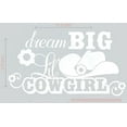 thumbnail image 1 of Dream Big Lil Cowgirl Flowers Hat Western Vinyl Decals Wall Decor Art 23x13-Inch White, 1 of 6