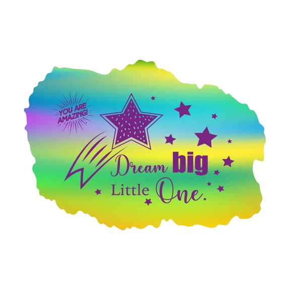 Dream Big Little One Children Motivational Quotes Vinyl Wall Art Wall Art Sticker Designs Vinyl Stickers For Home House Walls Rooms Windows Bedroom Decoration Size (20x20 inch)