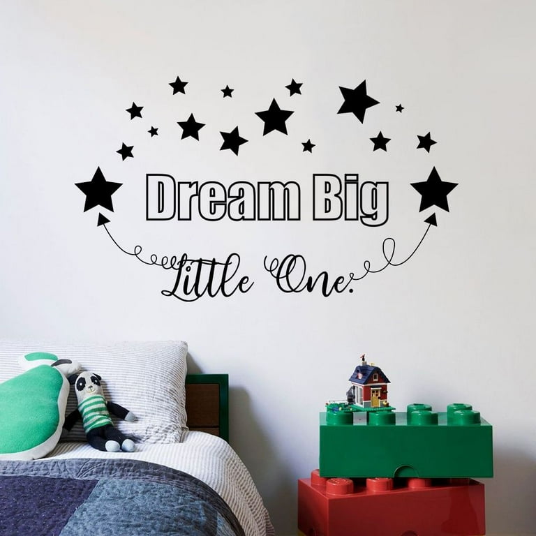 Dream Big Little One Cute Stars For Nursery Room Quotes Wall Art