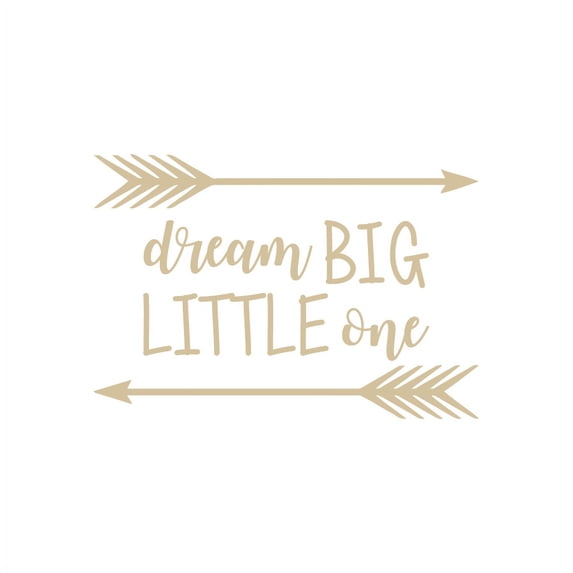 Dream Big Little One Quote Wall Decal Nursery Kids Decor Arrow Sticker F3 (beige)