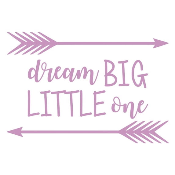 Dream Big Little One Quote Wall Decal Nursery Kids Decor Arrow Sticker f3 (lilac)