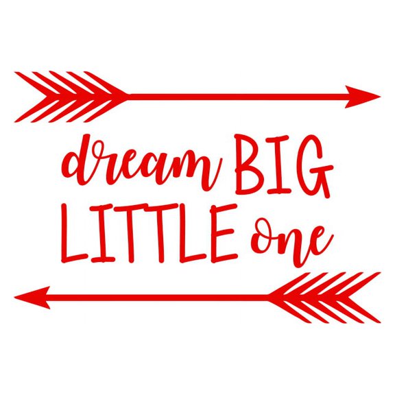 Dream Big Little One Quote Wall Decal Nursery Kids Decor Arrow Sticker f3 (red)