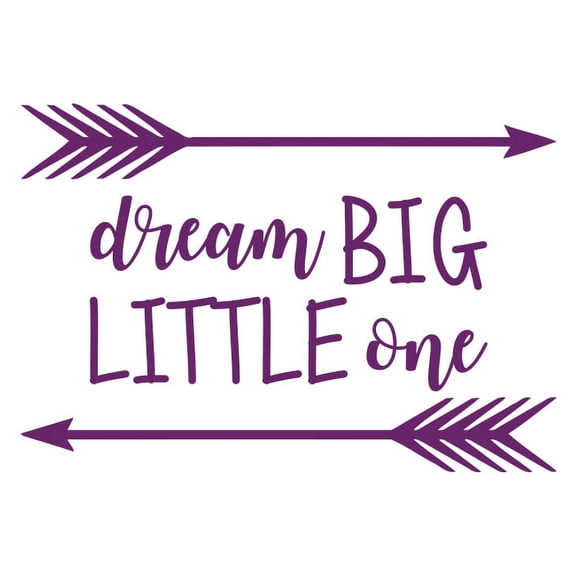 Dream Big Little One Quote Wall Decal Nursery Kids Decor Arrow Sticker f3 (violet)