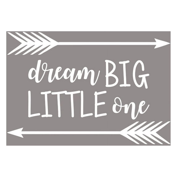 Dream Big Little One Quote Wall Decal Nursery Kids Decor Arrow Sticker f3 (white)