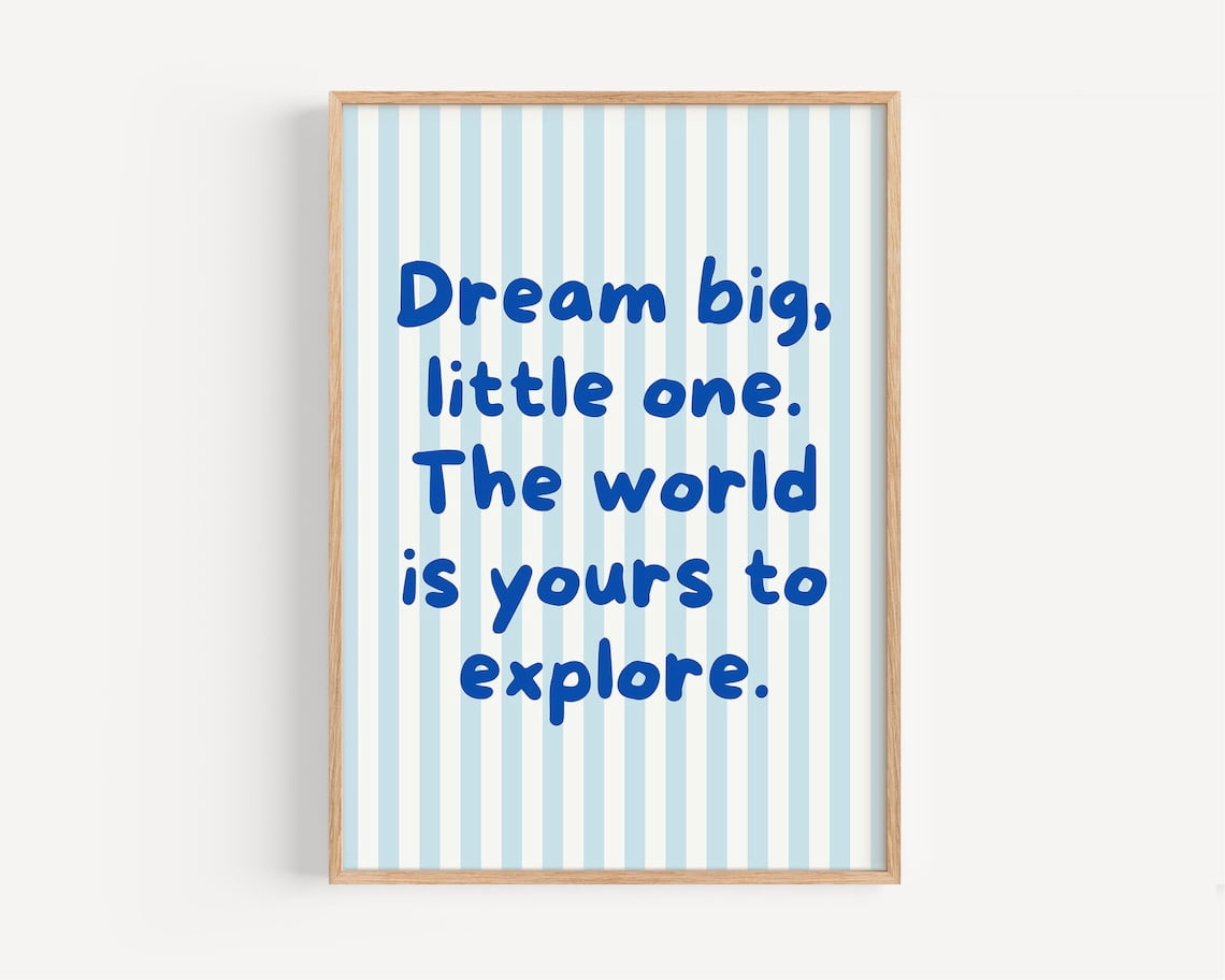 Dream Big Little One Wall Art Print, Nursery Inspiration And Playroom ...