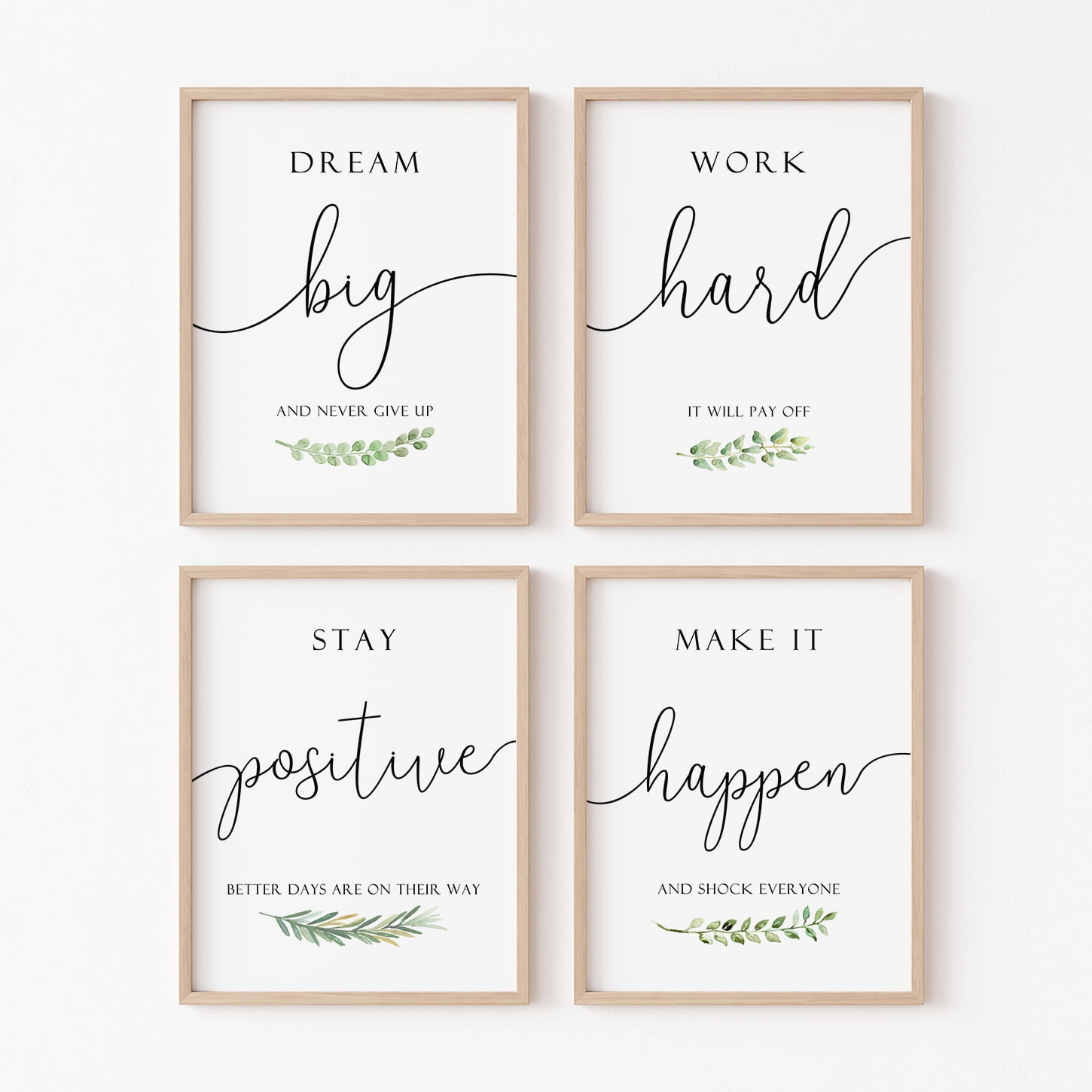 Dream Big Make It Happen, Office Wall Decor, Motivational Wall Art, Inspirational Quote Artwork