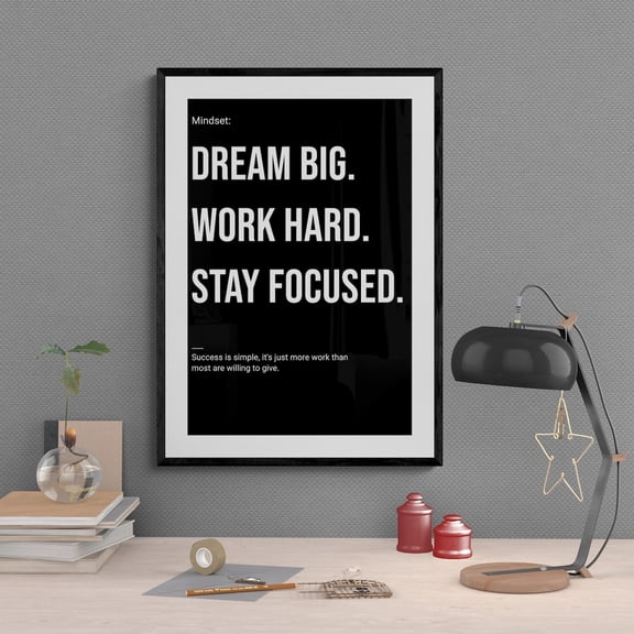 Dream Big Motivational Wall Art Print, Unframed Paper Poster 16x20in