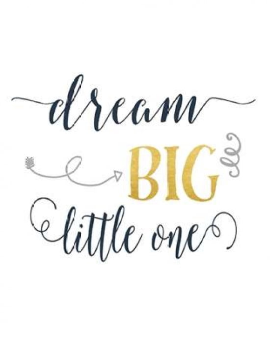 Dream Big Navy and Gold Canvas Art - Tara Moss (24 x 30)