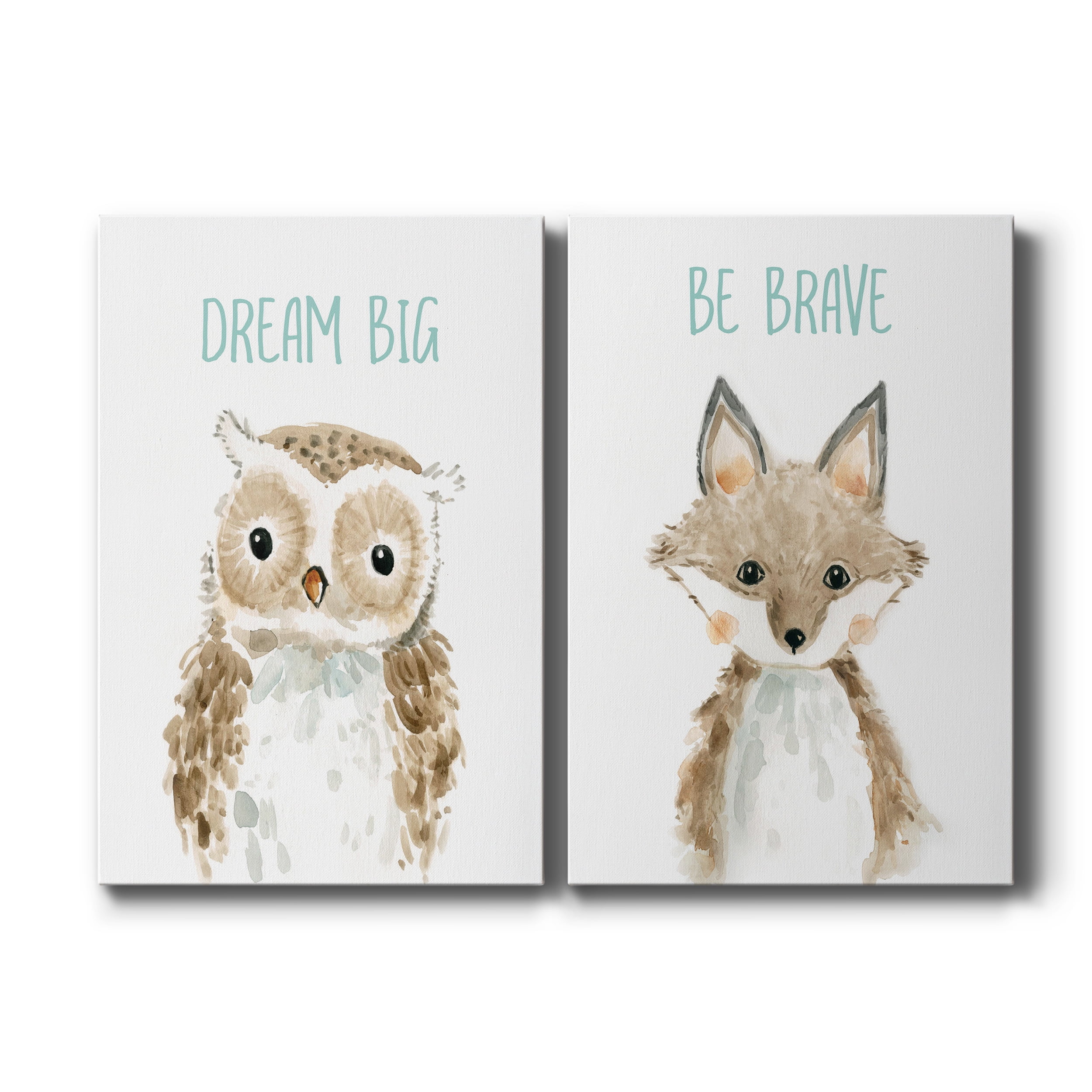 Dream Big Owl Premium Gallery Wrapped Canvas - Ready to Hang - Set of 2 - 18 x 27 Each