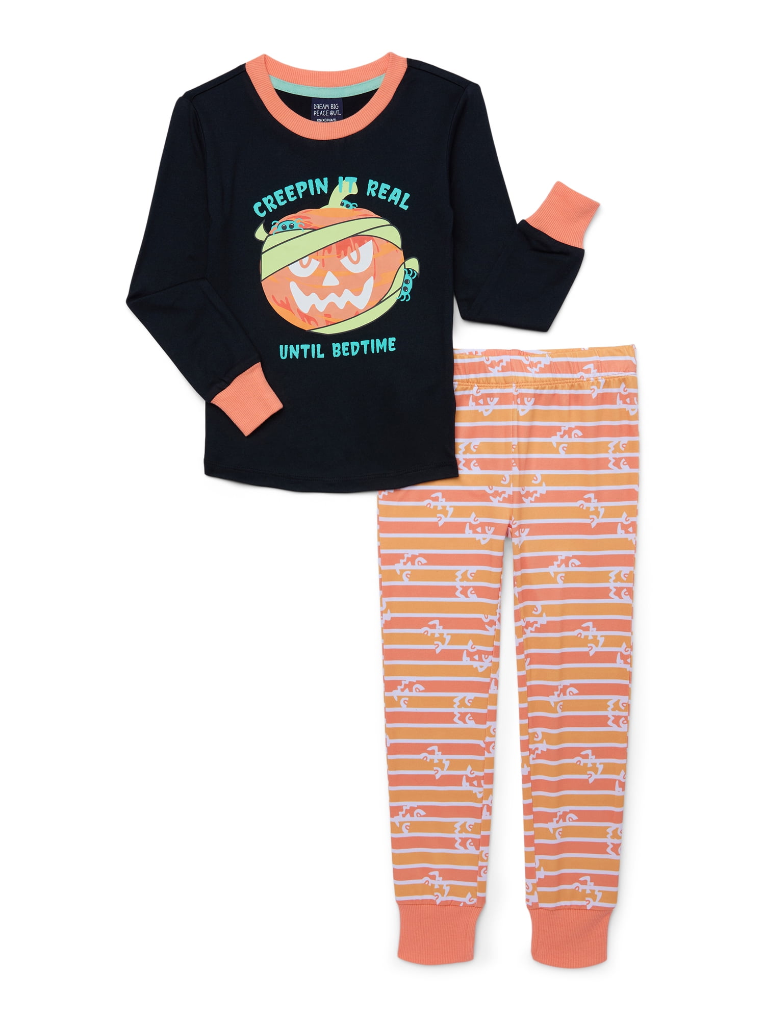 Minecraft Boys Halloween Glow in the Dark Long Sleeve and Pant 2 Piece Pajama Set Sizes 4 10 Walmart