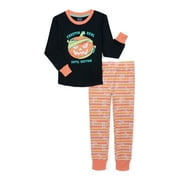 Dream Big Peace Out Halloween Boys Glow-in-the-Dark 2-Piece Pajama Set, Sizes 4-16