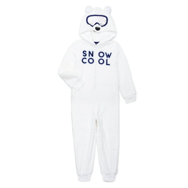 Dream Big Peace Out Boys Snow Cool Polar Bear Onesie, Sizes 4-16