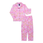 Dream Big Peace Out Girls Printed Top and Pant Pajama Set, 2-Piece, Sizes 4-12