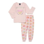 Dream Big Peace Out Girls Velour Pajama Set, 2 Piece, Sizes 4-12