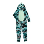 Dream Big Peace Out Kids Unisex Animal Lizard One Piece Pajama, Sizes 4-10