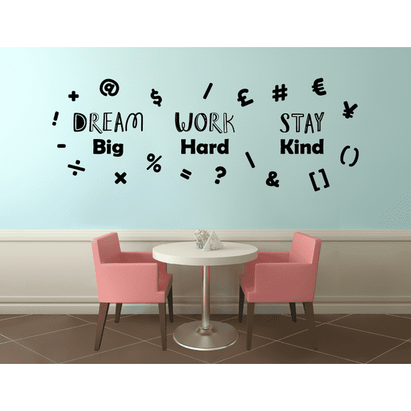 Dream Big Quote Classroom Wall Decals Stickers Education Educational Quotes for Teachers Students School Room Nursery Kindergarten Library Home Art Decals Wall Art Vinyl Decoration Size (20x30 inch)
